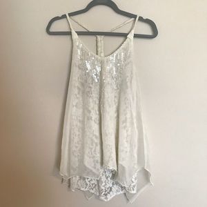 Lace sheer Miss me shirt